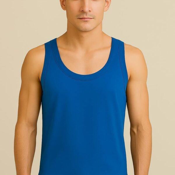 Men Round Neck Vest - Blue