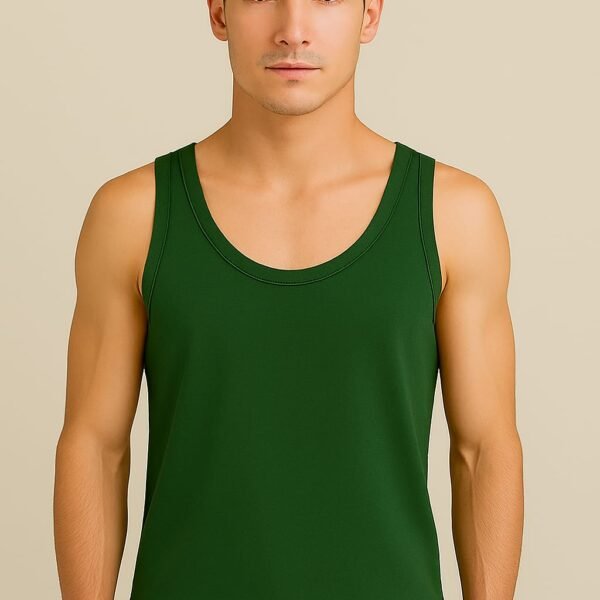 Men Round Neck Vest - Green